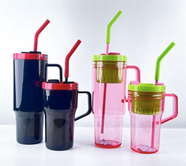 Custom 40oz BPA Free Plastic Coffee Tumbler Adventure Quencher Travel Car Cup Water Sports Bottle with Handle and Straw