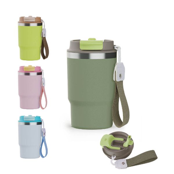 Custom Stainless Steel Portable Vaccum Insulated  Coffee Tumbler Travel Outdoor Cups with Lid Straw