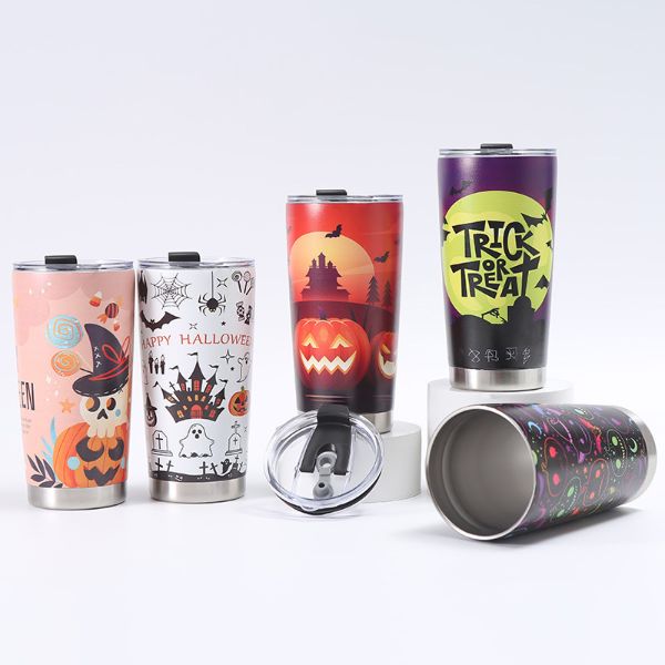 Custom Halloween Style 20oz Stainless Steel Double Wall Insulated Thermos Coffee Mug Travel Coffee Tumbler