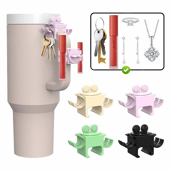 Eco Friendly 40oz Cup Handle Ring Necklace Lipstick Clip Holder Portable Water Bottle Organizer Accessories