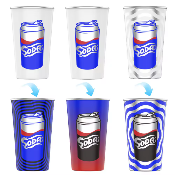 Custom Reusable Camping me<x>tal Stackable Coffee Beer Drink Coffee Magic Aluminium Color Changing cup